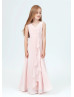 Blush Pink Pleated Chiffon Stunning Junior Bridesmaid Dress